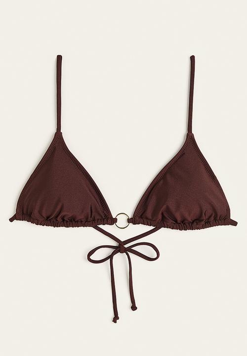 H&M - Padded triangle bikini top - dark brown