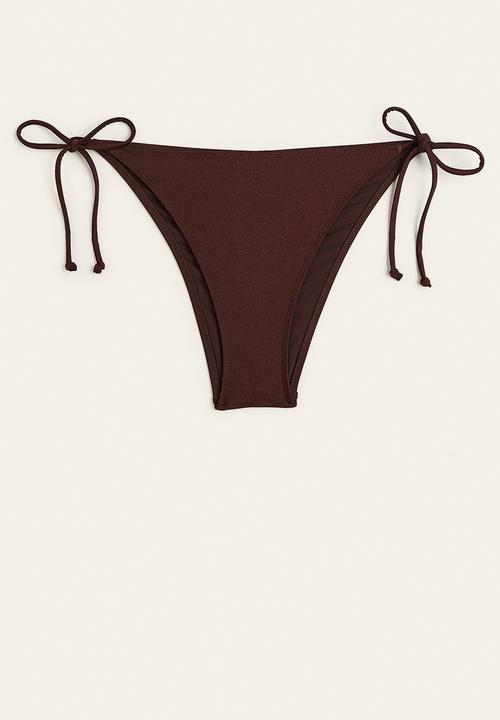 H&M - Tie tanga bikini bottoms - dark brown