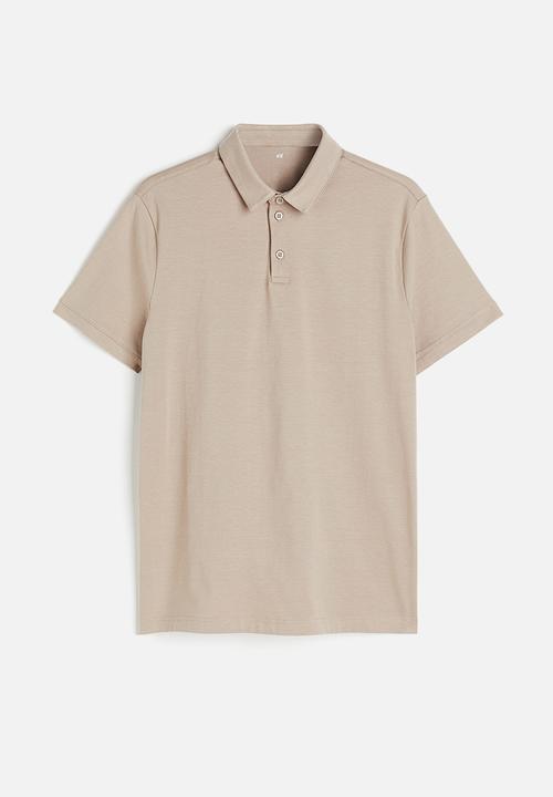H&M - Slim fit polo shirt - light beige