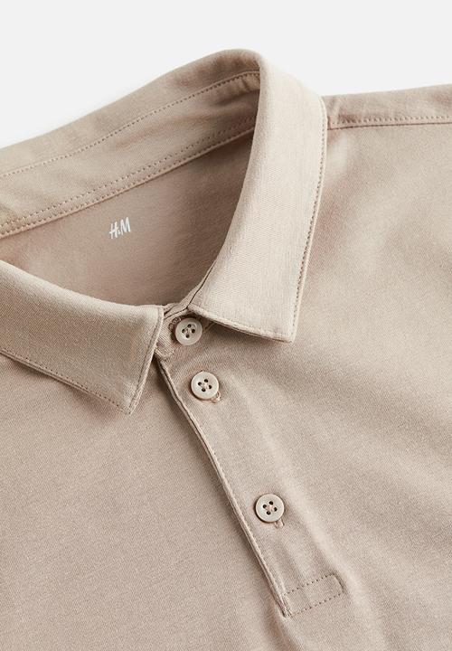 H&M - Slim fit polo shirt - light beige