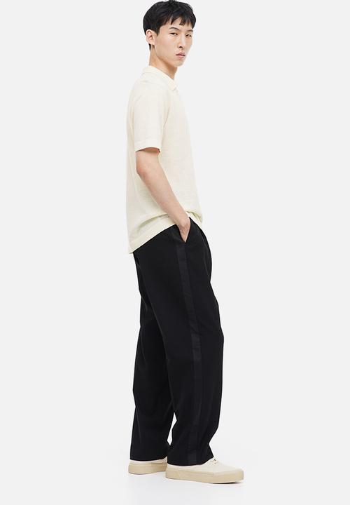 H&M - Regular fit linen-blend polo shirt - cream