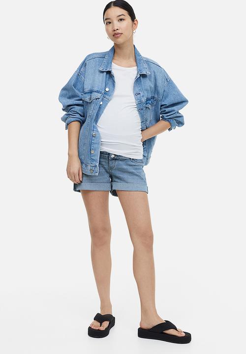 H&M - Mama denim shorts - light denim blue