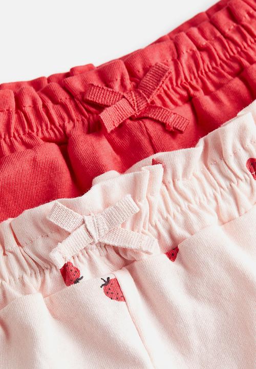 H&M - 2-Pack jersey shorts - light pink strawberries