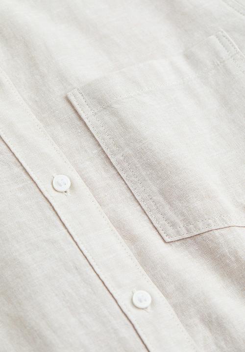H&M - Linen-blend shirt - light beige