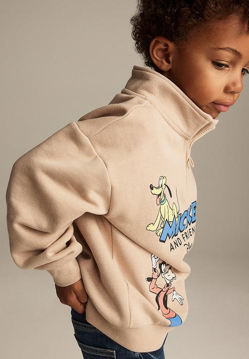H&M - Printed zip-top sweatshirt - beige disney 