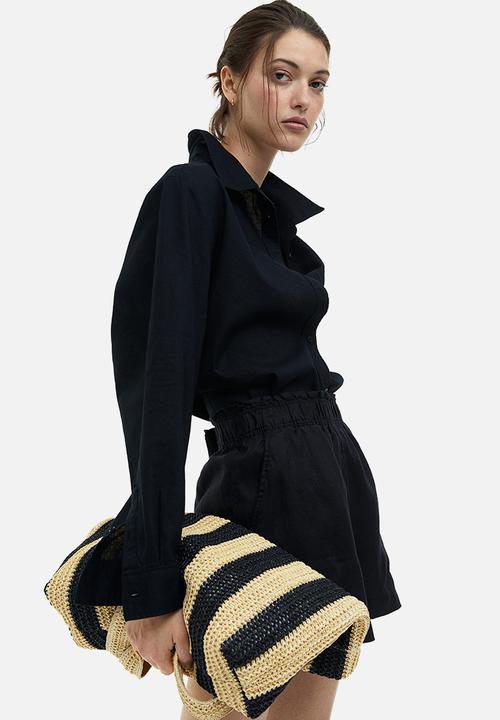 H&M - Linen shorts - black