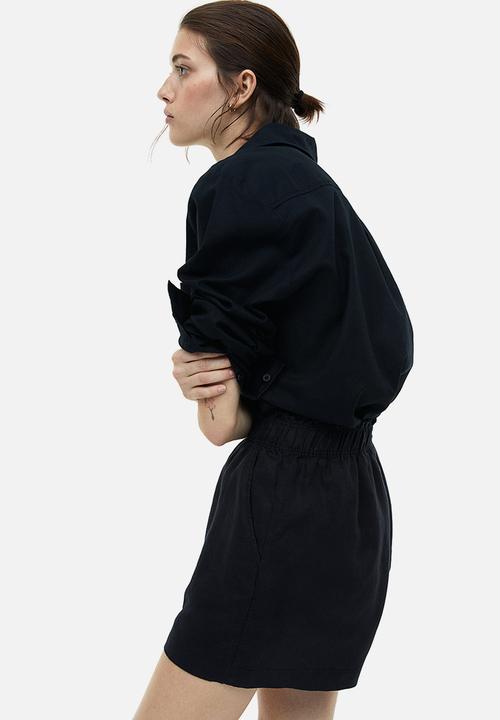 H&M - Linen shorts - black