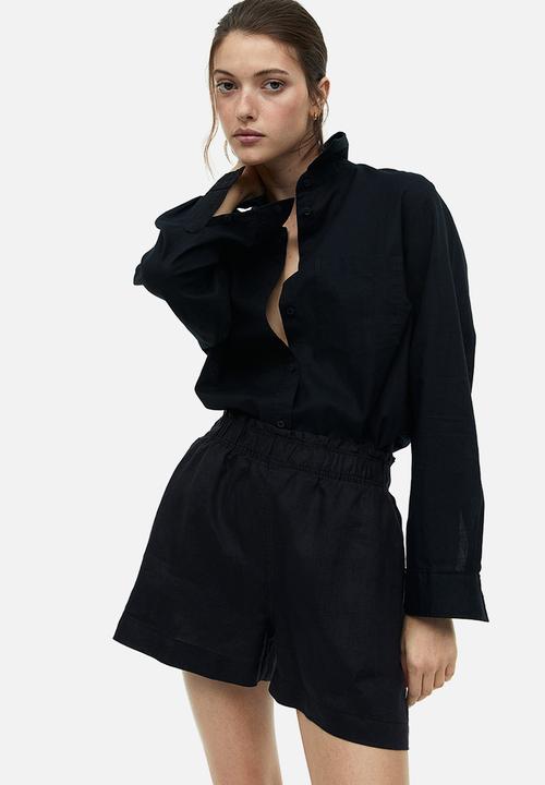 H&M - Linen shorts - black