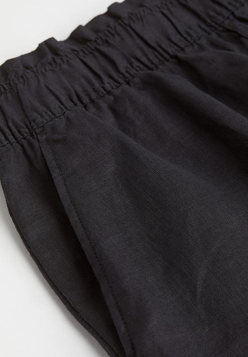 H&M - Linen shorts - black