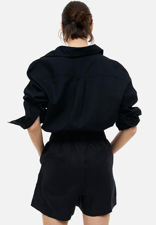 H&M - Linen shorts - black