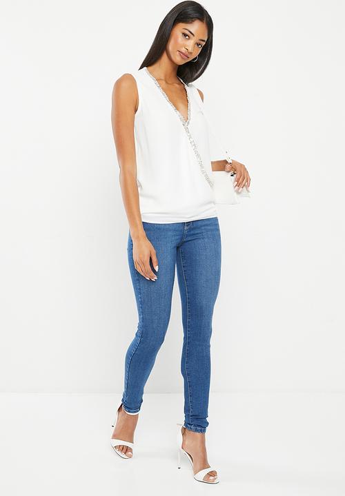 SISSY BOY - Wrapped Up: sleeveless wrap blouse - off white