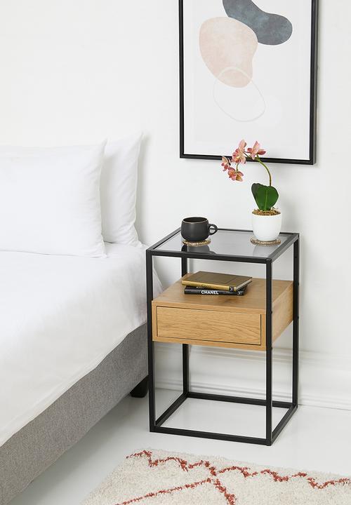 Sixth Floor - Randolf bedside table - black & natural