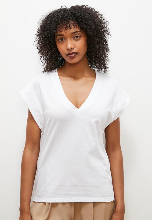 edit - V Neck Tee - white