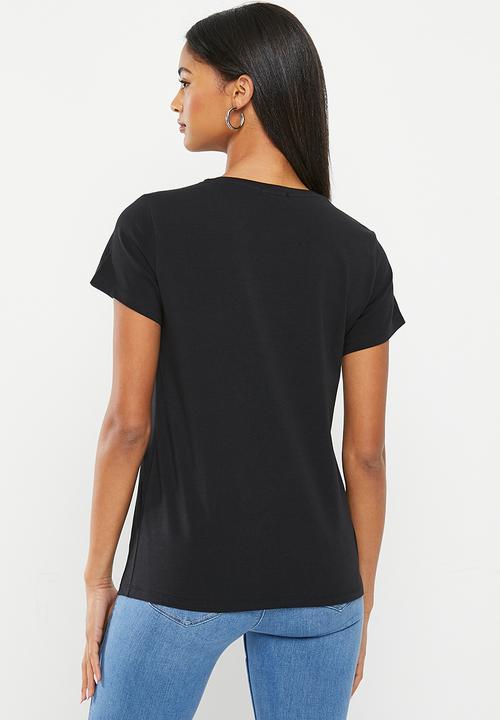 SISSY BOY - Halyna: regular fit colorful lip logo top - black