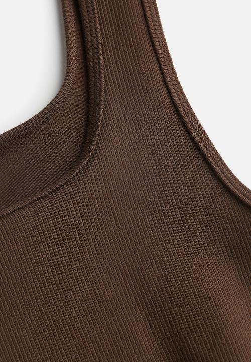 H&M - Cropped vest top - dark brown