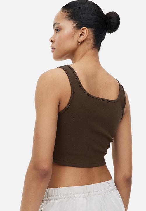 H&M - Cropped vest top - dark brown