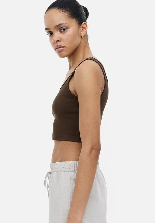 H&M - Cropped vest top - dark brown