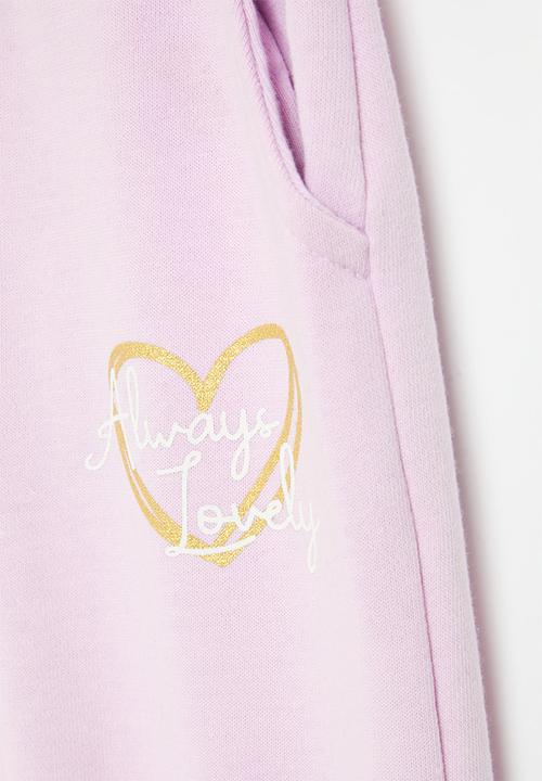 MINOTI - Girls basic flecee jogpant - lilac