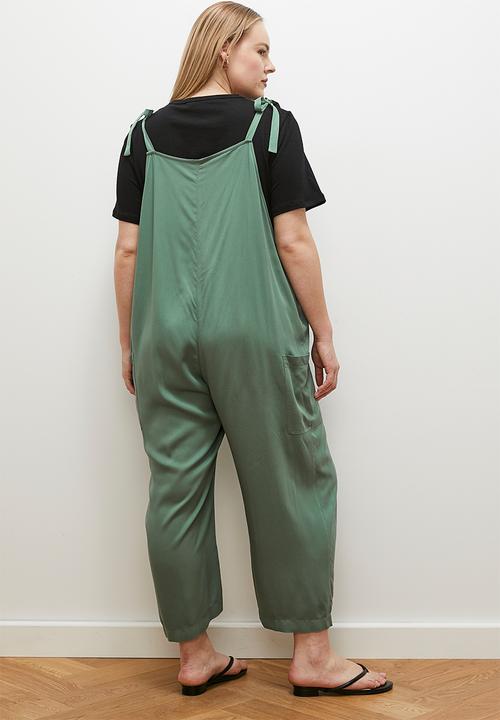 edit - Twill relaxed tapered dungaree - olive