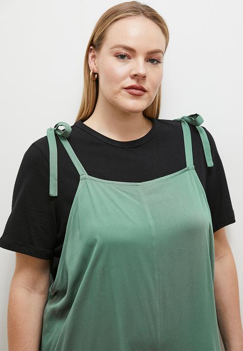 edit - Twill relaxed tapered dungaree - olive
