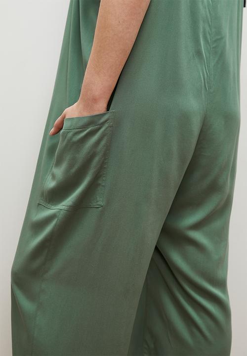 edit - Twill relaxed tapered dungaree - olive