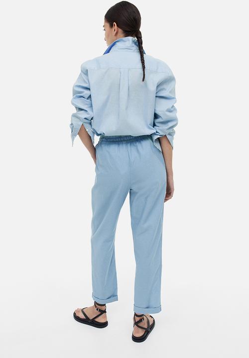 H&M - Linen joggers - light blue