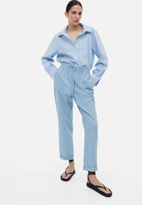 H&M - Linen joggers - light blue