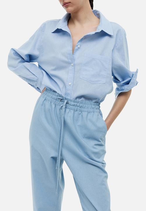 H&M - Linen joggers - light blue