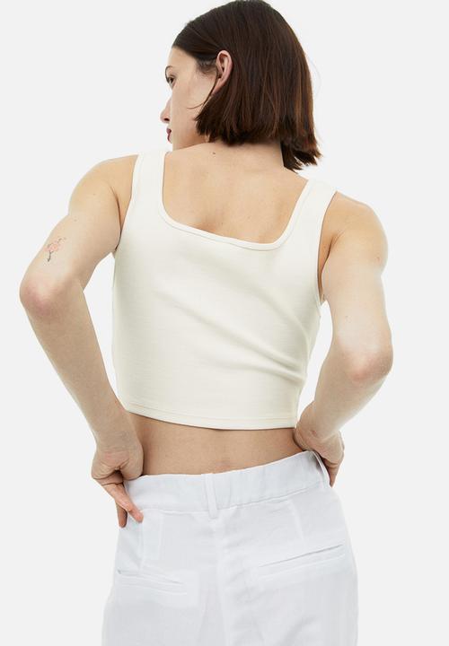 H&M - Cropped vest top - white