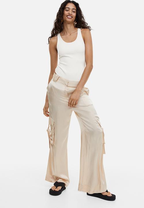 H&M - Ribbed thong body - white