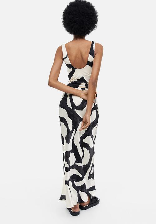 H&M - Satin skirt - cream/patterned