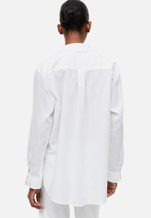 H&M - Linen-blend shirt - white
