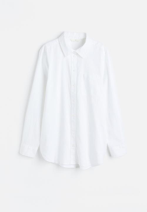 H&M - Linen-blend shirt - white