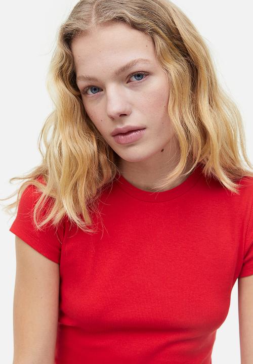 H&M - Cotton bodycon dress - red