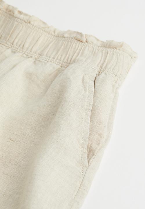 H&M - Linen shorts - light beige