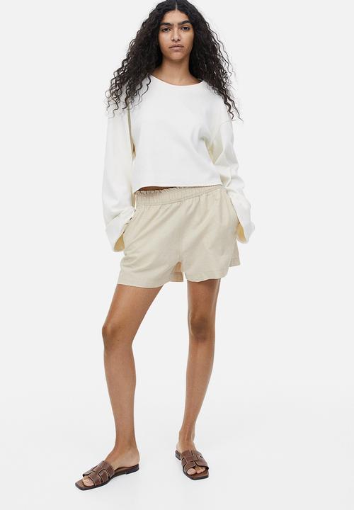 H&M - Linen shorts - light beige