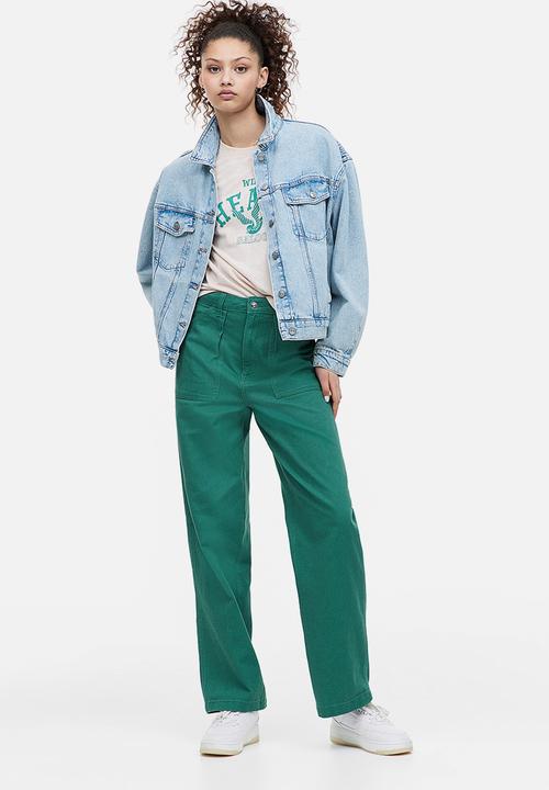H&M - Twill cargo trousers - green