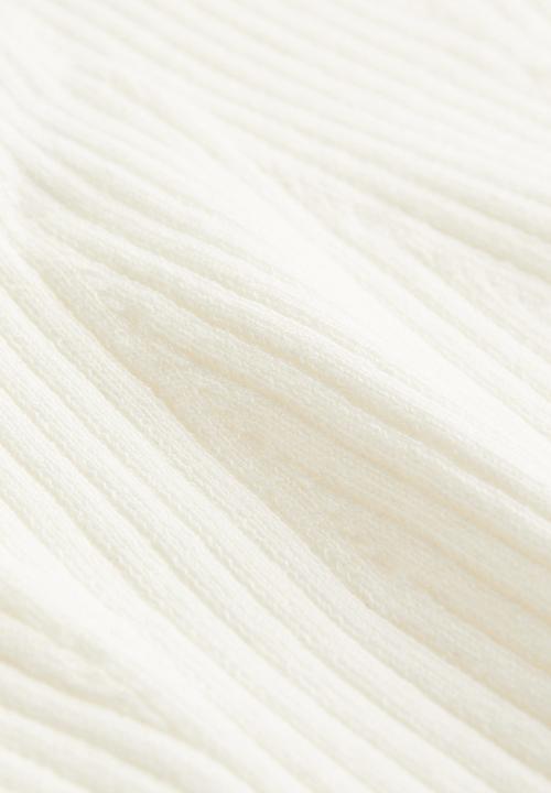 H&M - Rib-knit bandeau top - white