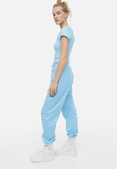 H&M - V-neck cropped top - light blue