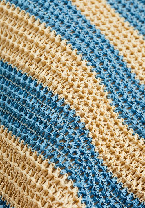 H&M - Straw shopper - blue striped
