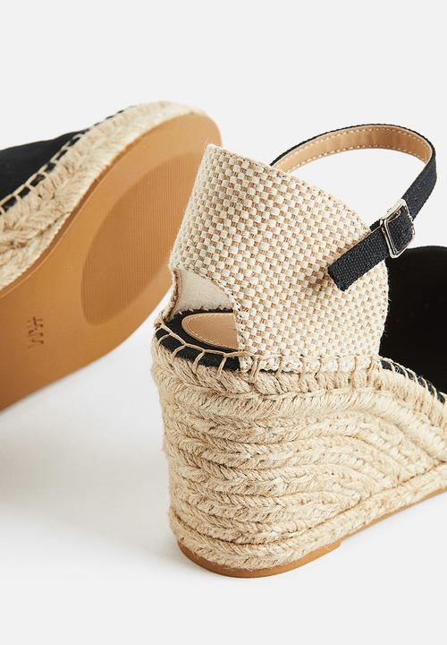 H&M - Wedge-heeled espadrilles - black 