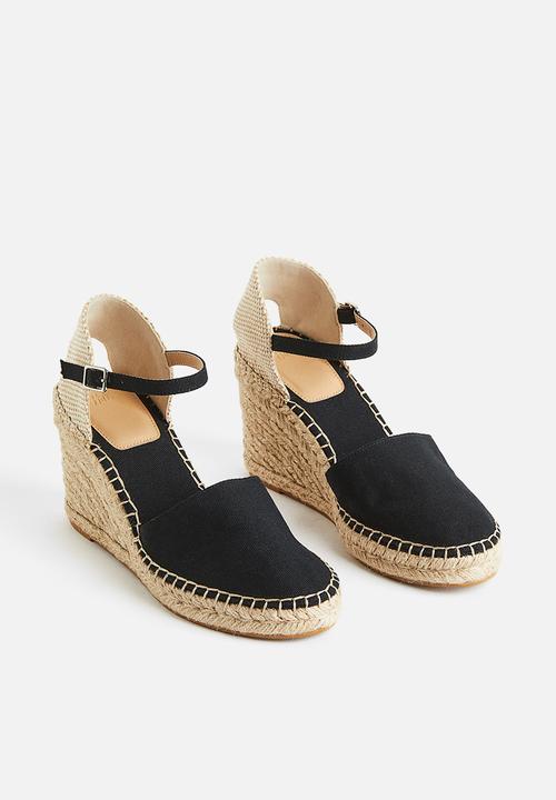 H&M - Wedge-heeled espadrilles - black 