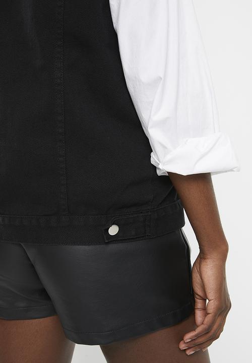 dailyfriday - Sleeveless denim trucker - black