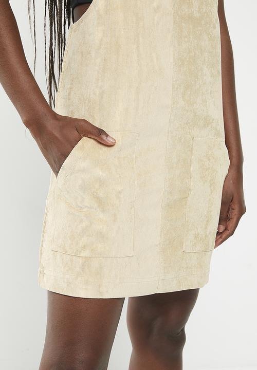 HAILYS - Corduroy dungaree dress - beige