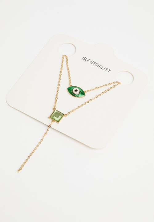 Superbalist - Rosa layered necklace - gold & green