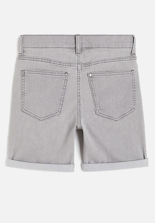 H&M - Denim shorts slim fit - grey