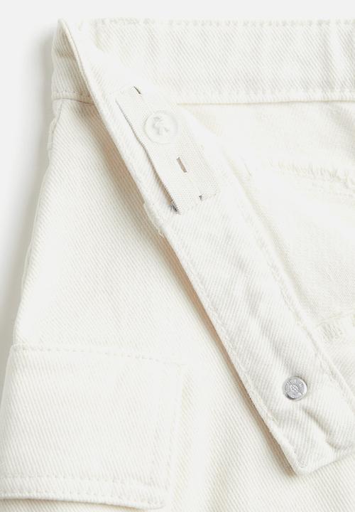 H&M - Twill cargo skirt - white