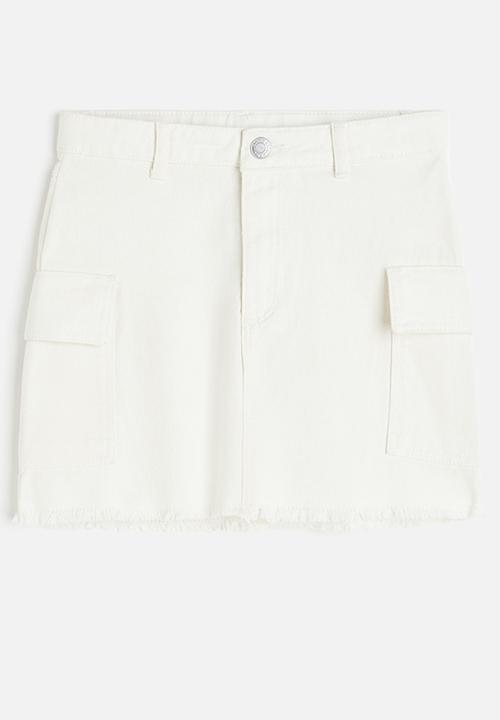 H&M - Twill cargo skirt - white