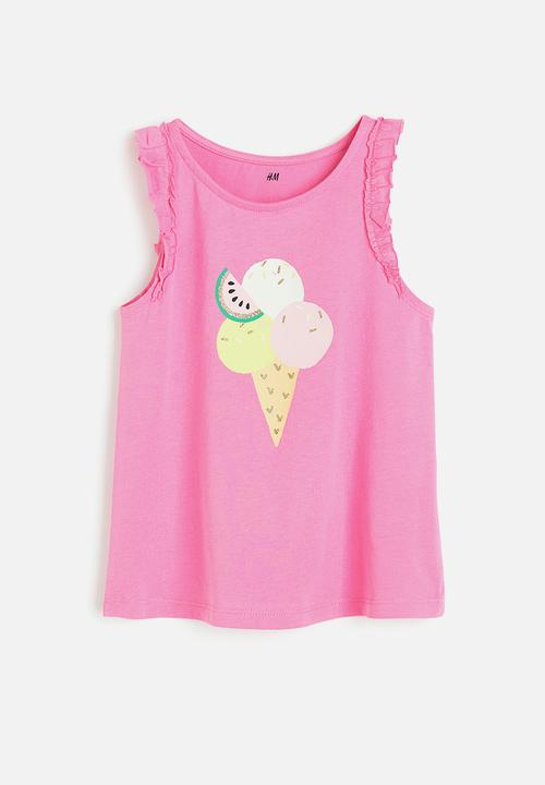 H&M - Frill-trimmed vest top - pink