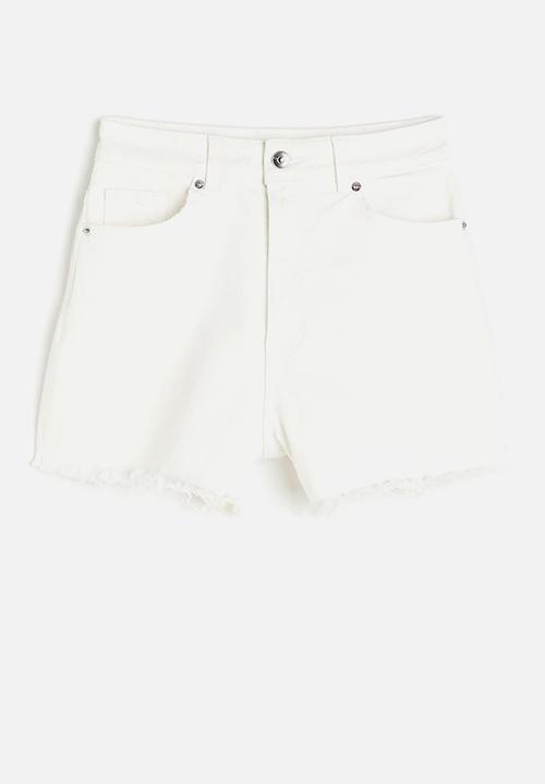 H&M - High-waisted denim shorts - white
